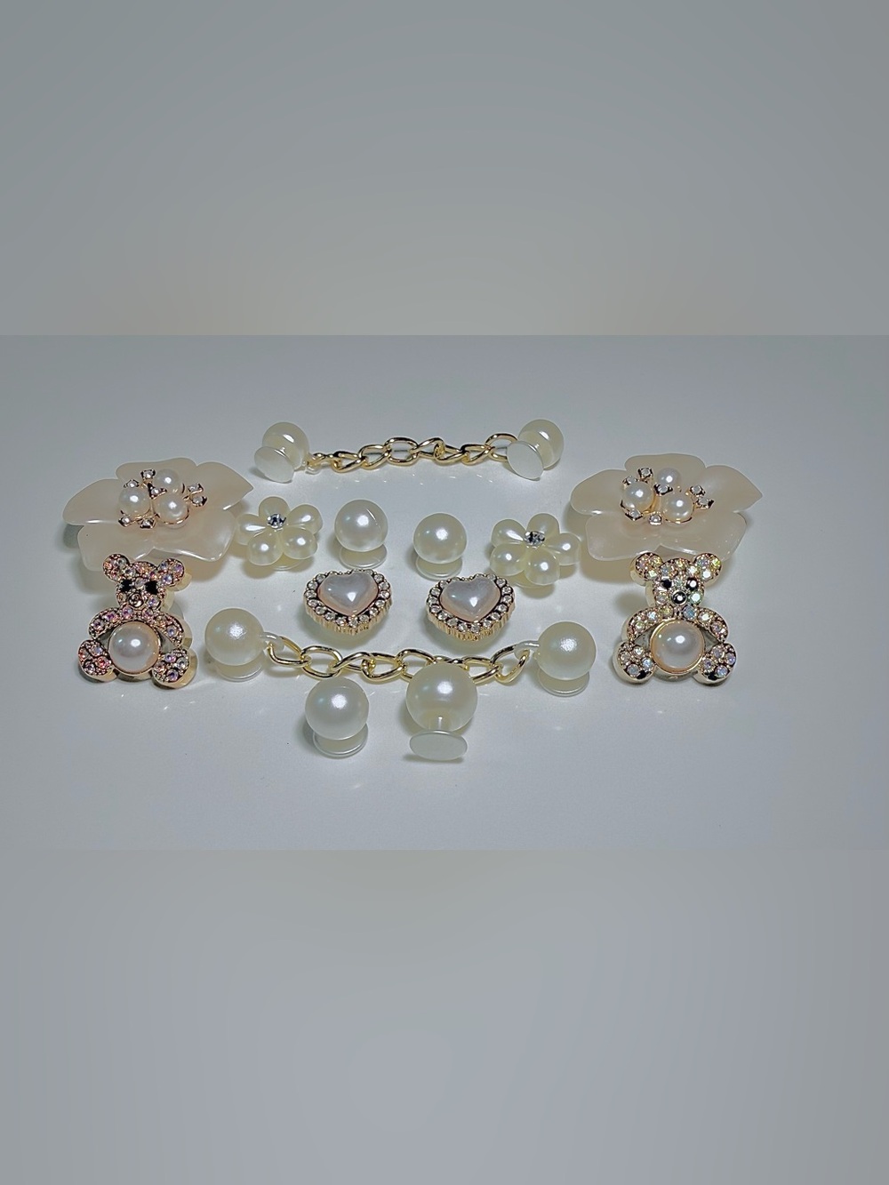 14 Bling Faux Pearl Rhinestone Croc Charms Jibbit Shoe Charm Disney Croc Charms